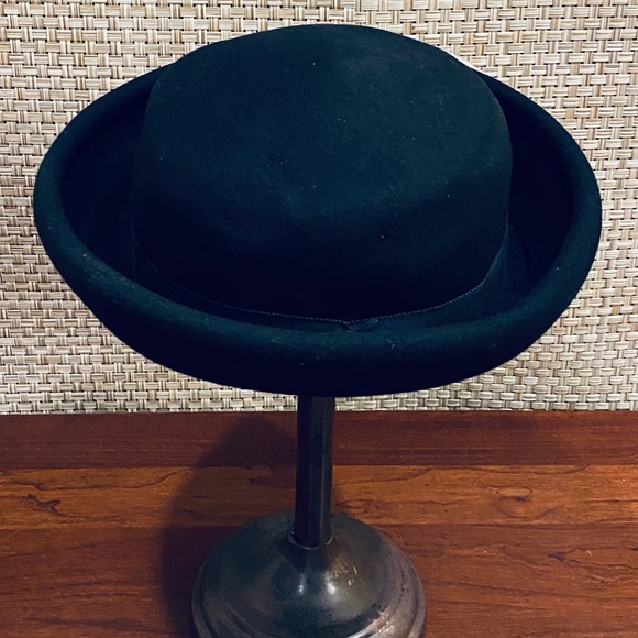 🌟2xHP🌟VTG 50s Fisk Black Wool & Leopard Print Bowler Hat - Picture 7 of 10